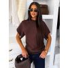 Tmavě hnědý elegantní pohodlný oversize svetřík BELLISIMA (Veľkosť ONESIZE)