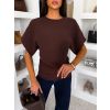 Tmavě hnědý elegantní pohodlný oversize svetřík BELLISIMA (Veľkosť ONESIZE)