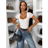 Biele basic body AMOURA s krátkym rukávom (Veľkosť ONESIZE)