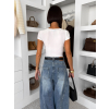 Biele basic body AMOURA s krátkym rukávom (Veľkosť ONESIZE)
