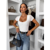 Biele basic body AMOURA s krátkym rukávom (Veľkosť ONESIZE)