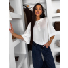 Biele elegantné trendy tričko GIVONA s golierom (Veľkosť ONESIZE)