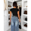 Čierne basic body AMOURA s krátkym rukávom (Veľkosť ONESIZE)