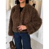 Hnědý faux fur kožešinový kožíšek kabátek GLARIA (Veľkosť S/M)