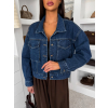Modrá džínsová krátka denim bunda MIALANA (Veľkosť ONESIZE)