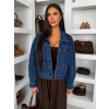 Modrá džínsová krátka denim bunda MIALANA (Veľkosť ONESIZE)