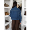 Modrá džínsová krátka denim bunda MIALANA (Veľkosť ONESIZE)
