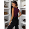 Vínové elegantné krajkové body ORVELLA s výstrihom (Veľkosť ONESIZE)
