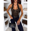 Leopardie elegantné body MELAIA (Veľkosť M/L)