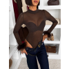 Hnedé elegantné priehľadné body LAVENA (Veľkosť M/L)