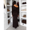154595 3 tmave hnede elegantni dlouhe saty jarelia s dlouhym rukavem