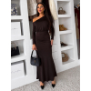 154595 4 tmave hnede elegantni dlouhe saty jarelia s dlouhym rukavem