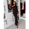 154595 5 tmave hnede elegantni dlouhe saty jarelia s dlouhym rukavem