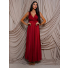 154643 bordo satenove spolecenske saty ezmira s vystrihem
