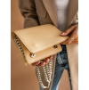 Béžová elegantná kabelka ANYA so striebornou retiazkou