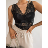 Čierny krajkový top EFFECT
