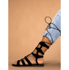 Černé šněrovací sandálky LACE (Veľkosť 36)