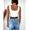 Biely jednoduchý crop top ISAAC