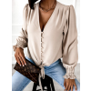Béžová elegantná blúzka USE na gombíky