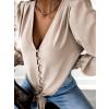 Béžová elegantná blúzka USE na gombíky