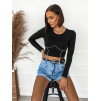 28455 cerny crop top contour s dlouhym rukavem