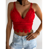 28797 cerveny krajkovy crop top timer na raminka