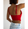 28797 3 cerveny krajkovy crop top timer na raminka