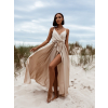 Béžové elegantné dlhé šaty FAIRYTALE