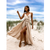 Béžové elegantné dlhé šaty FAIRYTALE