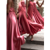 Malinové dlhé lesklé šaty PERFECTLY