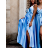 29952 2 svetle modre dlouhe leskle saty perfectly