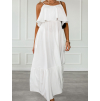 Biele dlhé šaty HEAVEN na ramienka