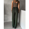 30822 5 khaki elegantni kalhoty coral s rozsirenymi nohavicemi