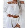 31032 bily elegantni kratky komplet romantic