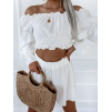 31032 1 bily elegantni kratky komplet romantic