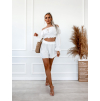 31032 11 bily elegantni kratky komplet romantic