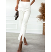 Biele elegantné nohavice TOLEDO s rozparkom