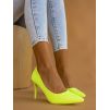 Neónovo žlté topánky na podpätku SHELLY