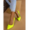 Neonové žluté hladké boty na podpatku MELODY (Veľkosť 36)