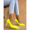 Neonové žluté hladké boty na podpatku MELODY (Veľkosť 36)