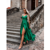 Tmavozelené elegantní dlouhé šaty FAIRYTALE