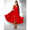 Červené elegantné dlhé šaty FAIRYTALE