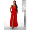 Červené elegantné dlhé šaty FAIRYTALE