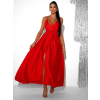 Červené elegantné dlhé šaty FAIRYTALE