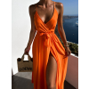 Oranžové elegantné dlhé šaty FAIRYTALE