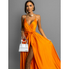 Oranžové elegantné dlhé šaty FAIRYTALE