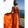 Oranžové elegantné dlhé šaty FAIRYTALE
