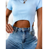 32697 3 svetle modre crop triko stripe s kratkym rukavem