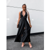 Čierne elegantné šaty KATIE s viazaním