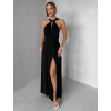 Čierne elegantné šaty KATIE s viazaním